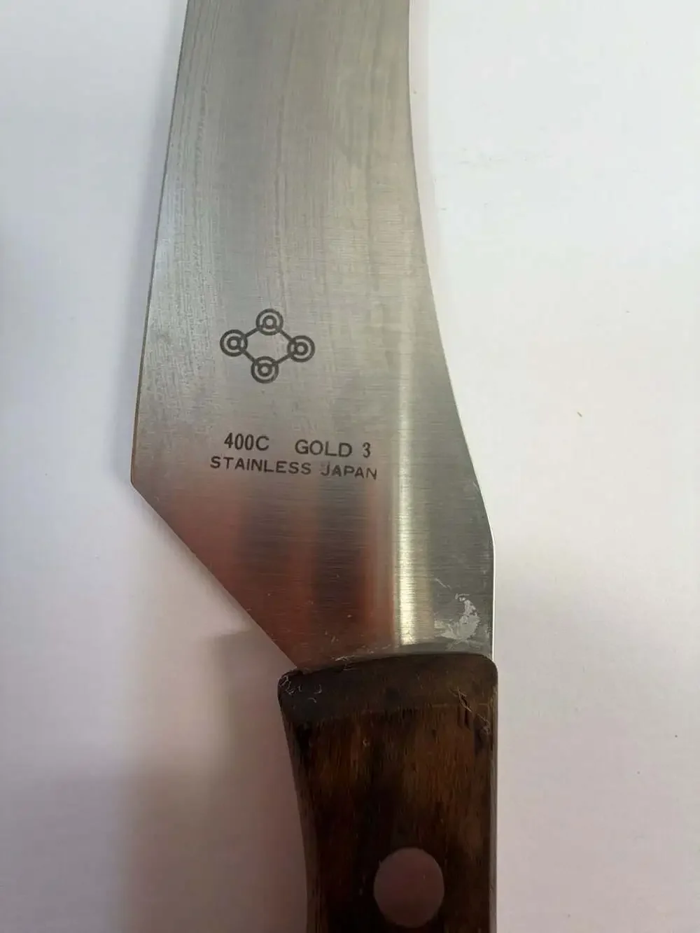 Vintage 400C Gold 3 Stainless‎ Japan Utility Knife with Wood Handle